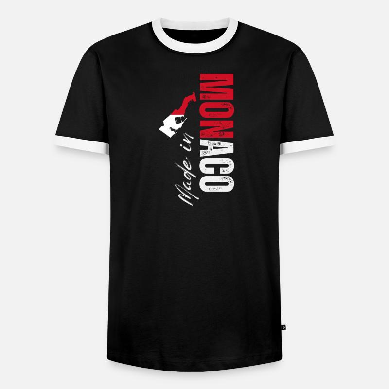 Made in Monaco, vertical design - Men's Ringer Shirt - black/white