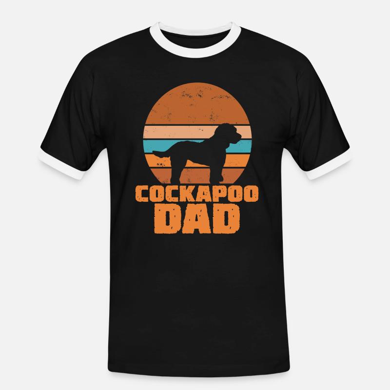 Cockapoo Dad - Männer Kontrast-T-Shirt - Schwarz/Weiß