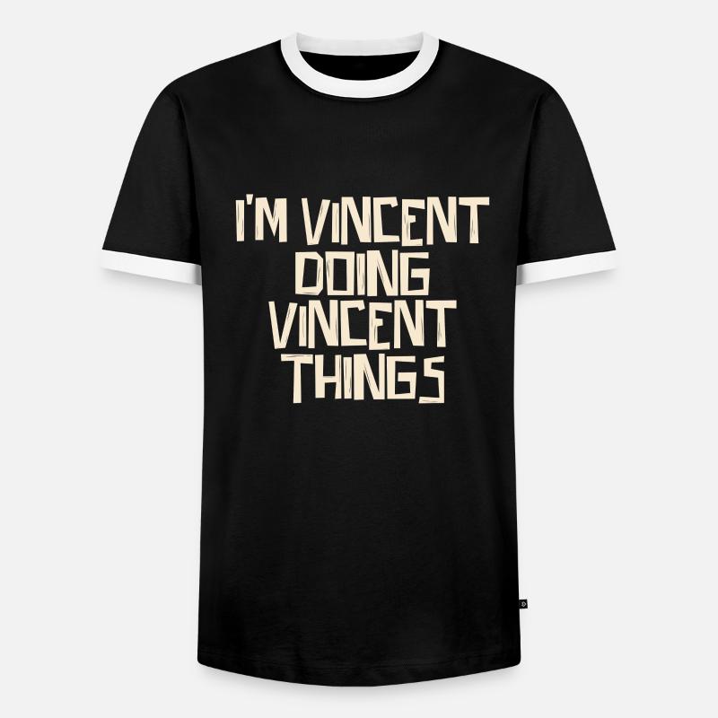 I'm Vincent doing Vincent things - Männer Kontrast-T-Shirt - Schwarz/Weiß