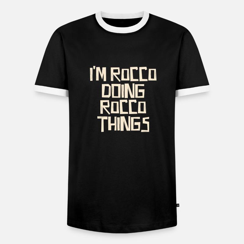I'm Rocco doing Rocco things - Männer Kontrast-T-Shirt - Schwarz/Weiß