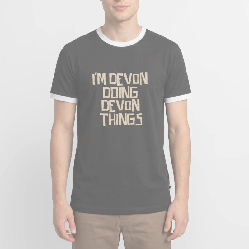 I'm Devon doing Devon things Männer Kontrast-T-Shirt
