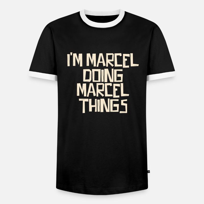 I'm Marcel doing Marcel things - Männer Kontrast-T-Shirt - Schwarz/Weiß