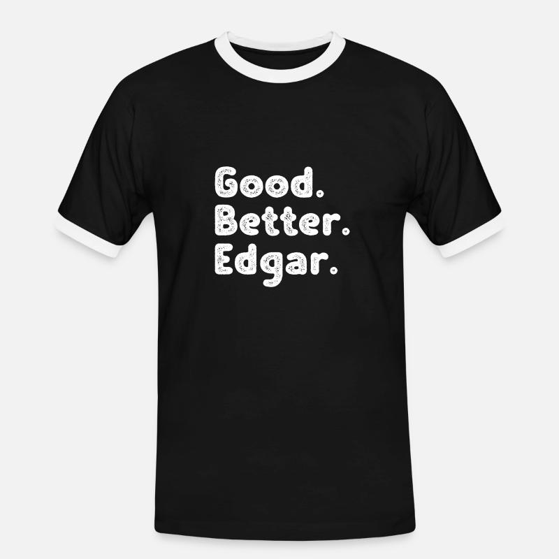 Good better Edgar - Männer Kontrast-T-Shirt - Schwarz/Weiß