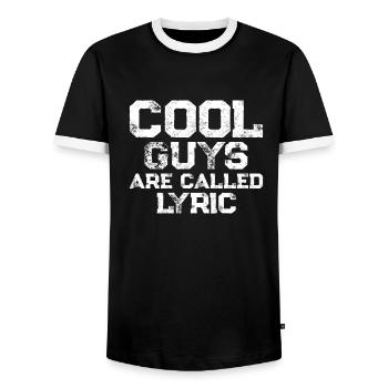 Les mecs cool s’appellent Lyric - T-shirt contrasté Homme - noir/blanc - Devant - AI Model Female 172 light (172cm) & AI Model Male 178 light (178cm)
