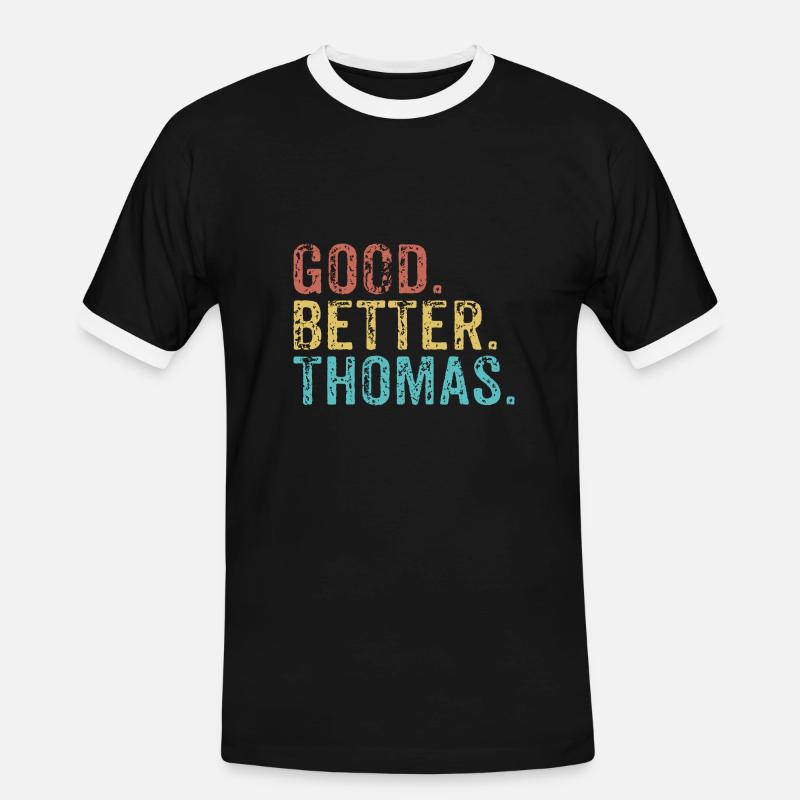 Good better Thomas - Männer Kontrast-T-Shirt - Schwarz/Weiß