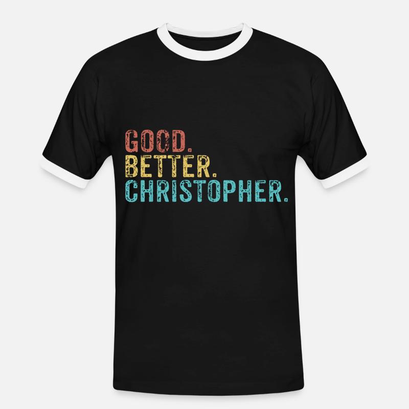 Good better Christopher - Männer Kontrast-T-Shirt - Schwarz/Weiß