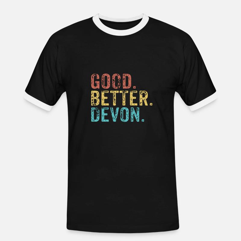 Cool guys are called devon - Männer Kontrast-T-Shirt - Schwarz/Weiß