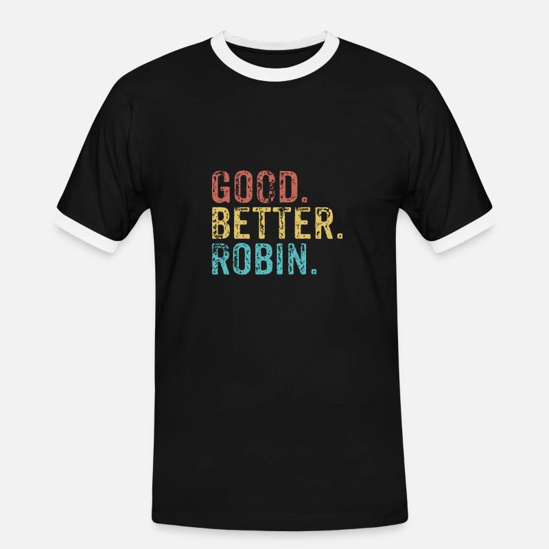 Good better Robin - Men's Ringer Shirt - black/white