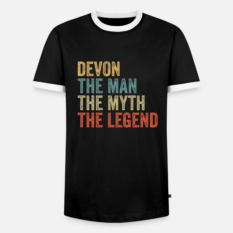 Devon the man the myth - Männer Kontrast-T-Shirt - Schwarz/Weiß