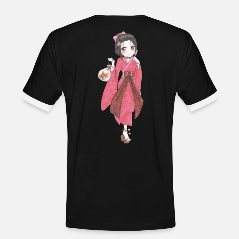 Manga - Men's Ringer Shirt - black/white