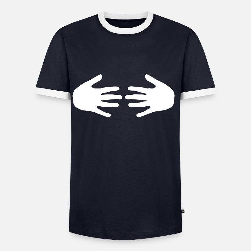 hands boobs Männer Kontrast-T-Shirt