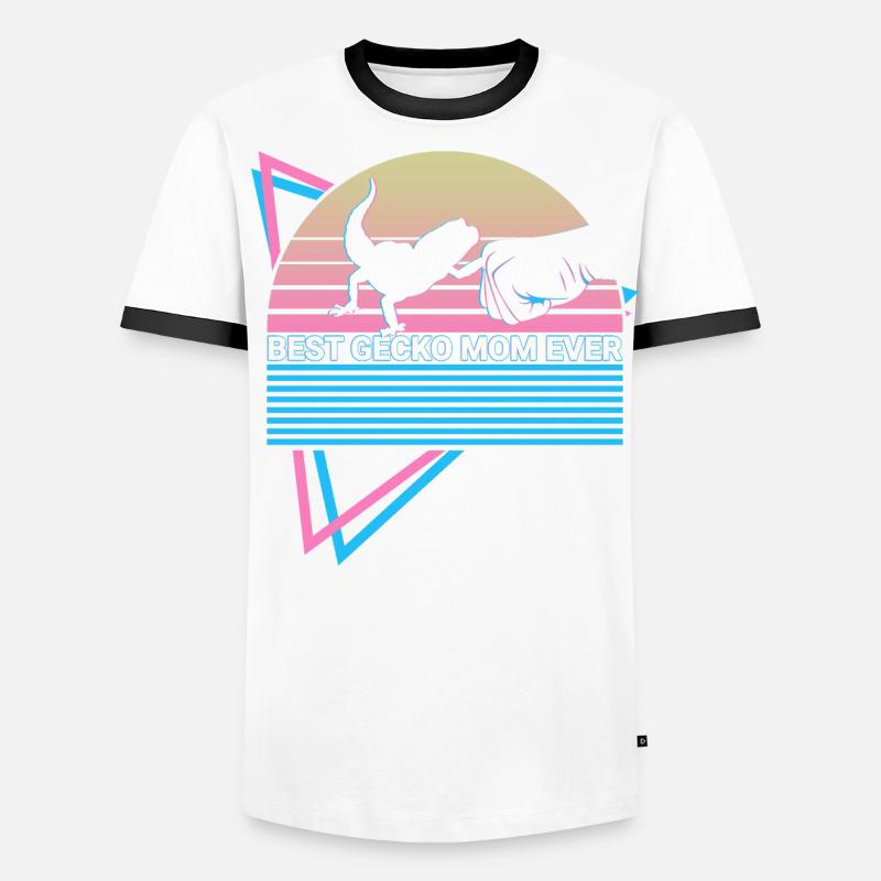 Gecko léopard Mama Rétro T-shirt contrasté Homme