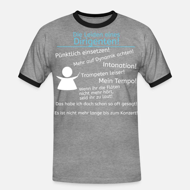 Leiden eines Dirigenten - Männer Kontrast-T-Shirt - Grau meliert/Schwarz