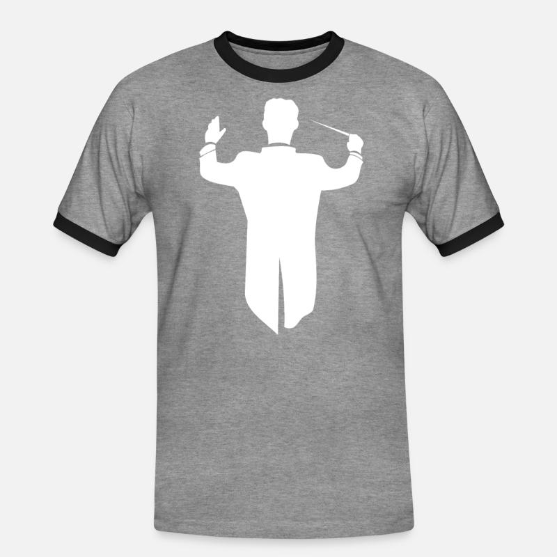 Dirigent - Männer Kontrast-T-Shirt - Grau meliert/Schwarz