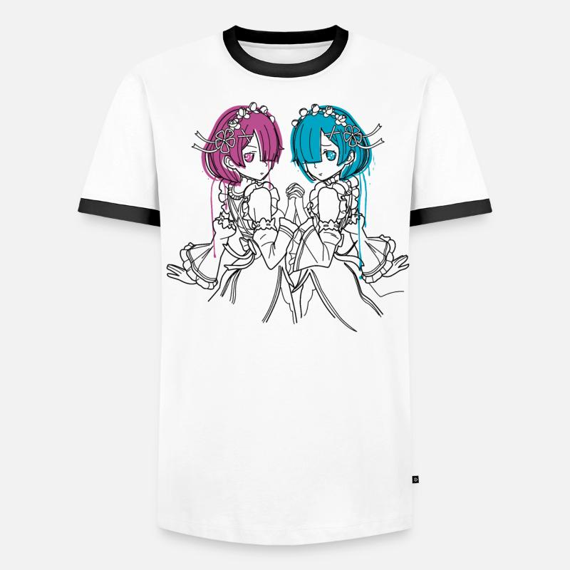 Twins c. 2 Männer Kontrast-T-Shirt