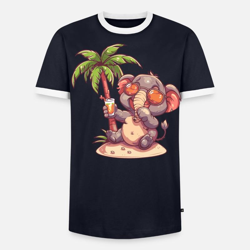 Vacances d’été à la plage T-shirt contrasté Homme