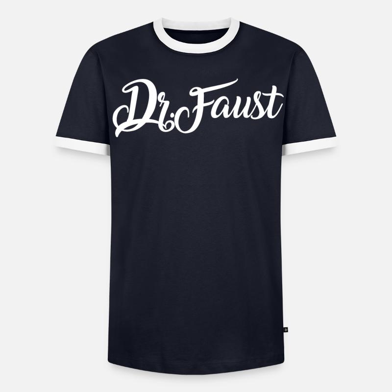 Dr. Faust Typographie Männer Kontrast-T-Shirt