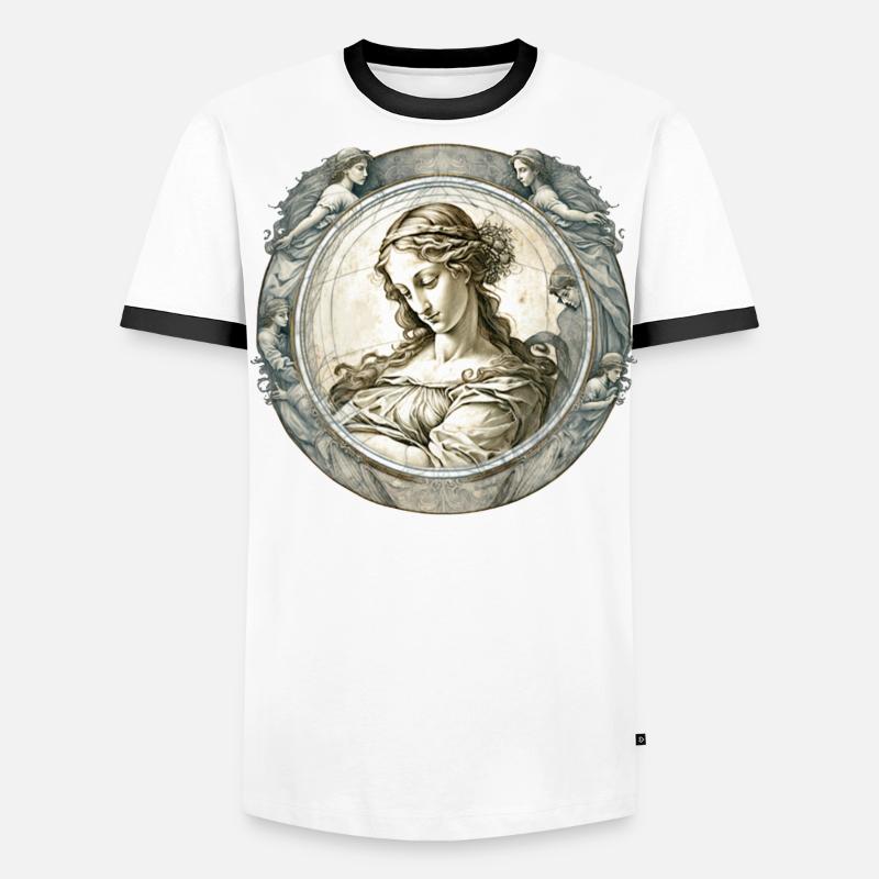 A design with a classic art theme, such as a paint Men's Ringer Shirt