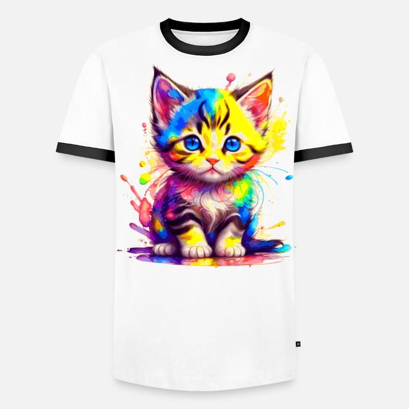 Rainbow Kitty Men's Ringer Shirt