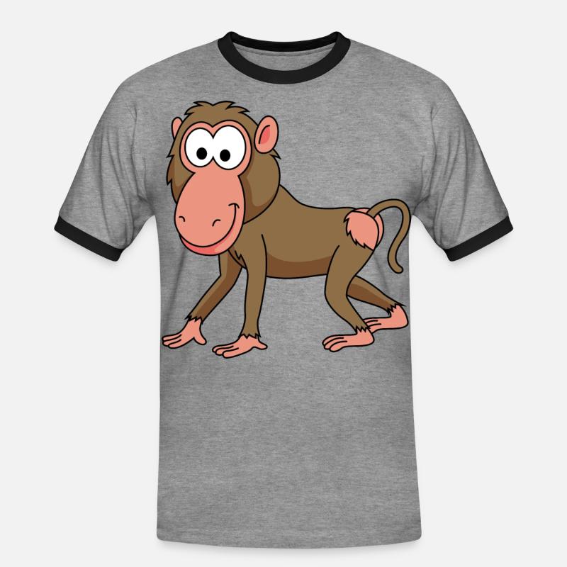 Monkey monkey comic - Men's Ringer Shirt - heather grey/black
