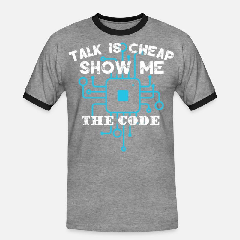 Lustige Programmierer-Codierung - Männer Kontrast-T-Shirt - Grau meliert/Schwarz
