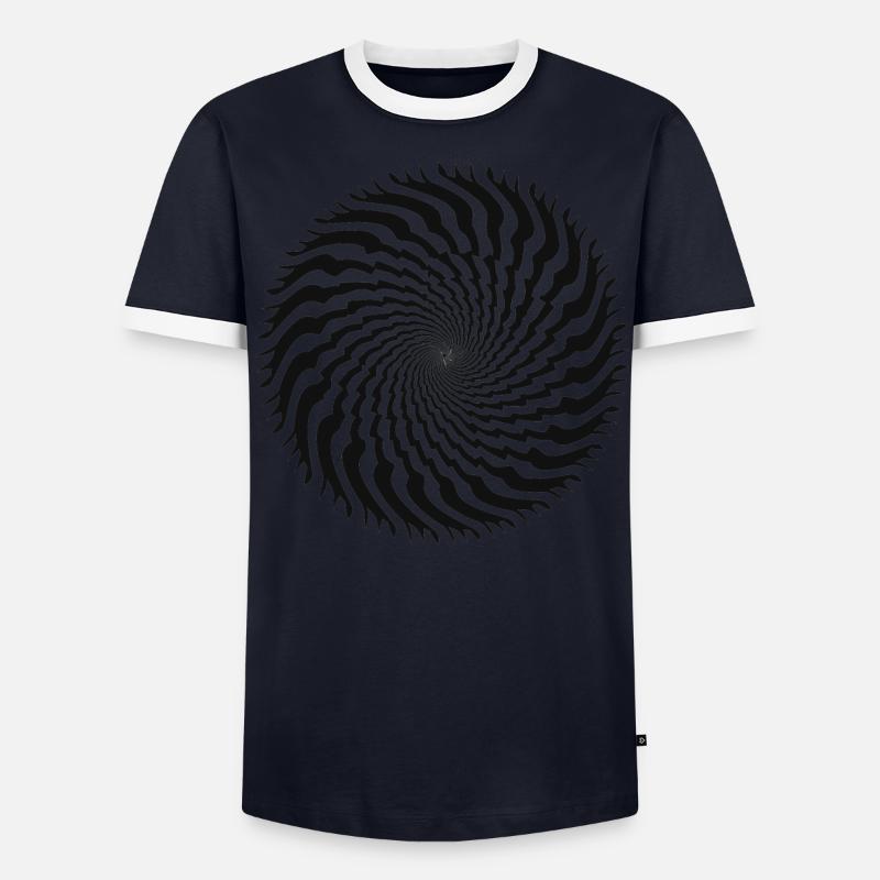 Optical illusion jagged spiral Men's Ringer Shirt