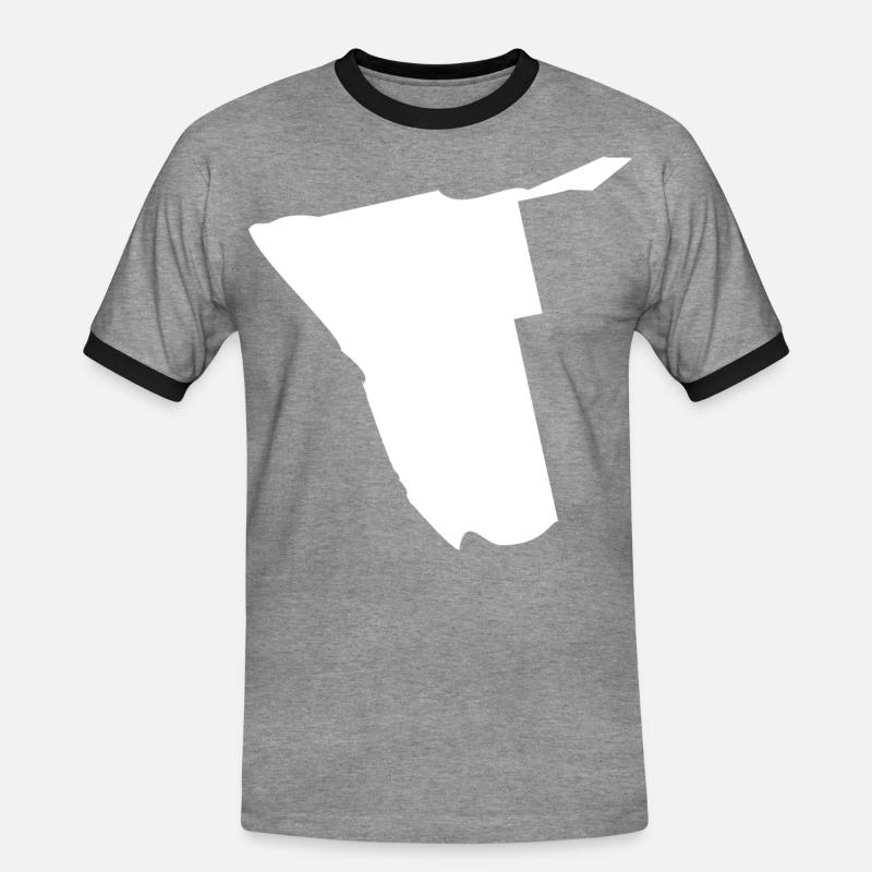 Namibia map flag - Men's Ringer Shirt - heather grey/black