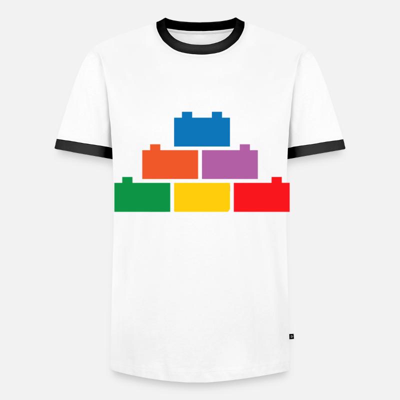 Constructeur de briques Jouets Blocs Blocs de serrage Briques T-shirt contrasté Homme
