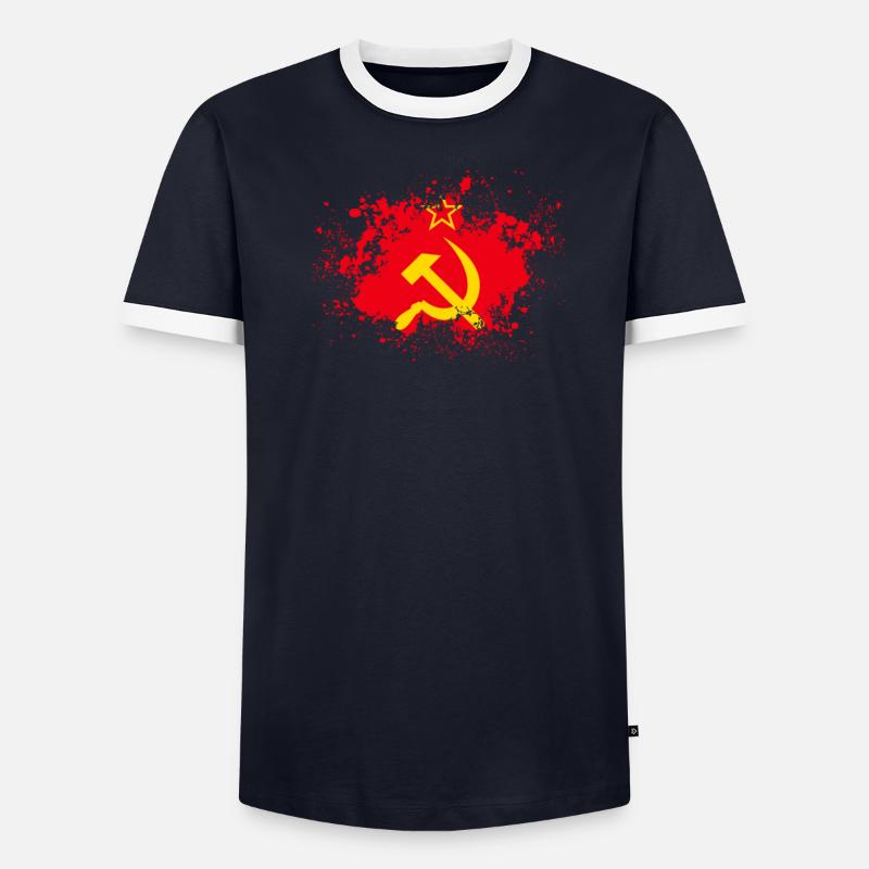 Russie Russie Rossia patch flag idée cadeau T-shirt contrasté Homme