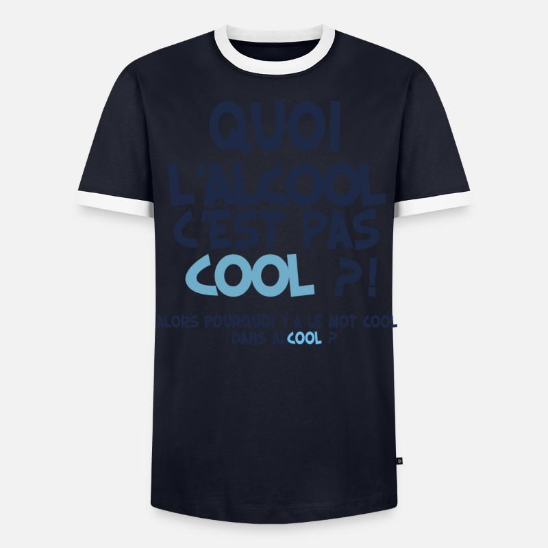Alcool C'est Cool Idée Cadeau Expression Marrante T-shirt contrasté Homme