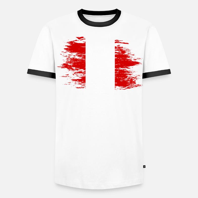 Drapeau du Pérou utilisé T-shirt contrasté Homme