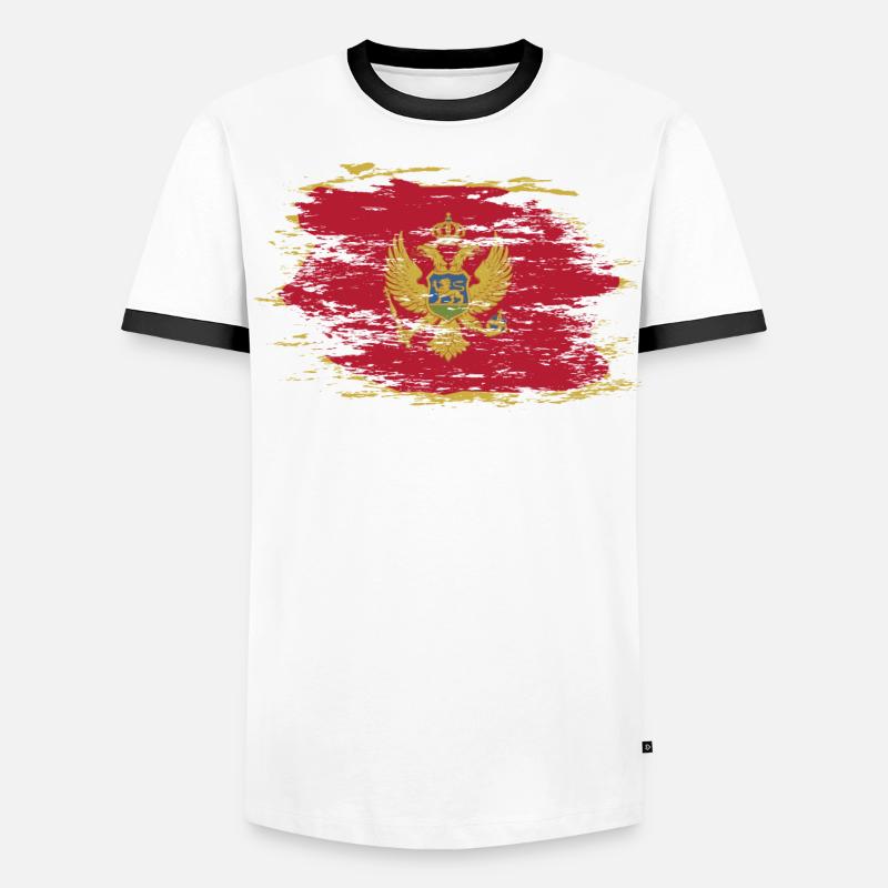 Drapeau du Monténégro utilisé T-shirt contrasté Homme