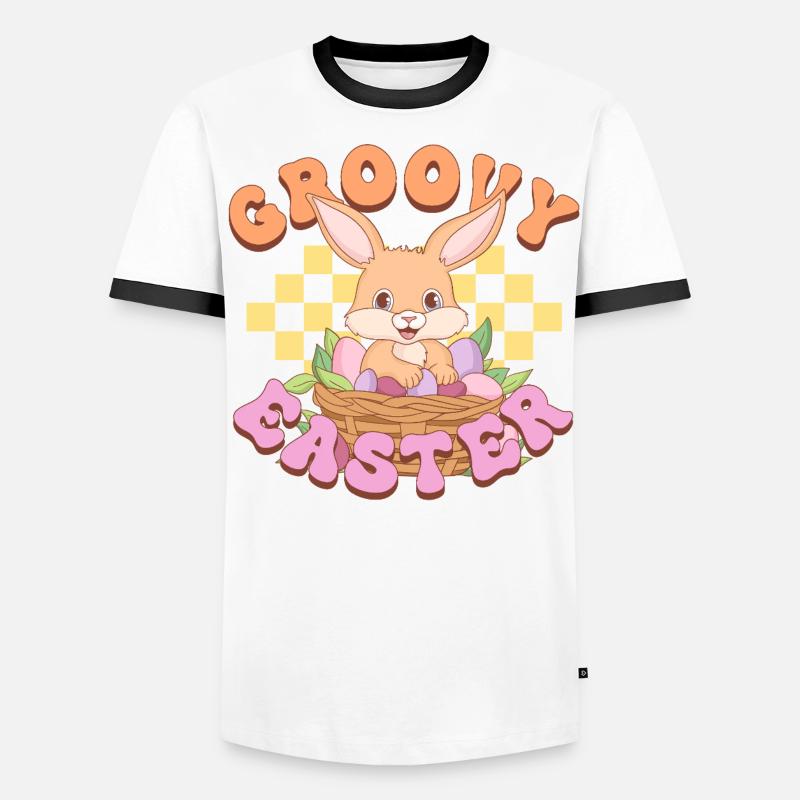 Groovy Easter Männer Kontrast-T-Shirt