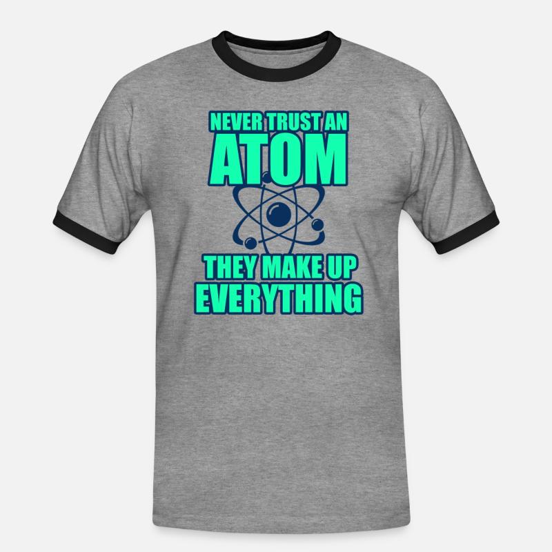 atom - Men's Ringer Shirt - heather grey/black