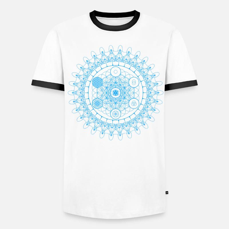 Évolution géométrique de l'oeil sacré de la fleur de Metatron T-shirt contrasté Homme