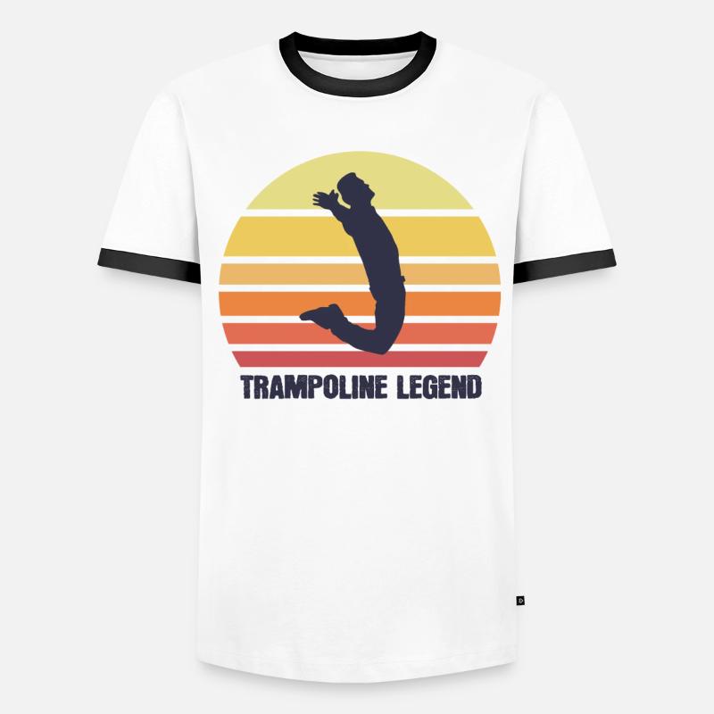 trampolin trampolining evolution springen sprung Männer Kontrast-T-Shirt