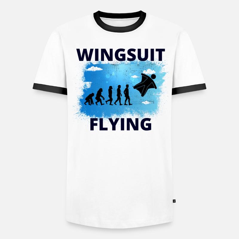 Wingsuit flying Base Jumping Skydiving Evolution Men's Ringer Shirt