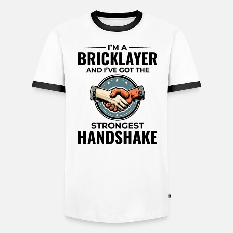 Bricklayer Wit: Crafting Solid Handshakes Men's Ringer Shirt