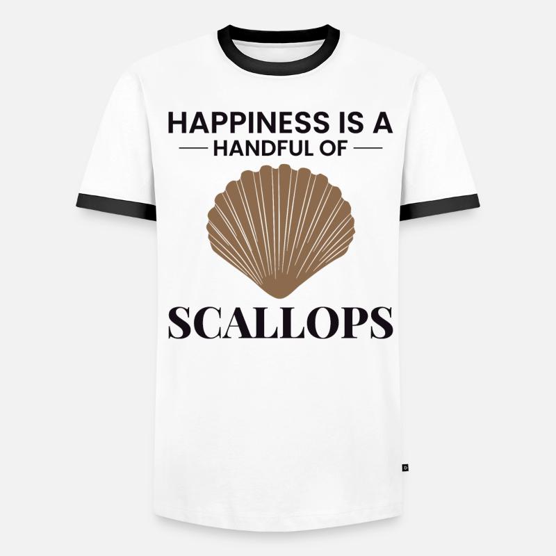 Scallop Seashells Collector Beachcomber Shellfish Men's Ringer Shirt