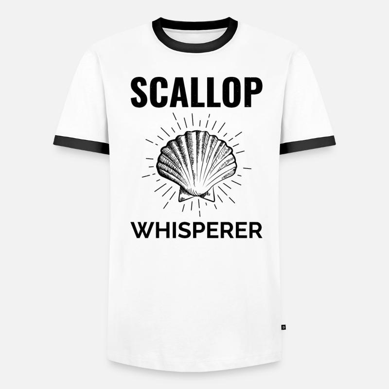 Scallop Seashells Collector Beachcomber Shellfish Men's Ringer Shirt