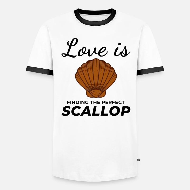 Scallop Seashells Collector Beachcomber Shellfish Men's Ringer Shirt