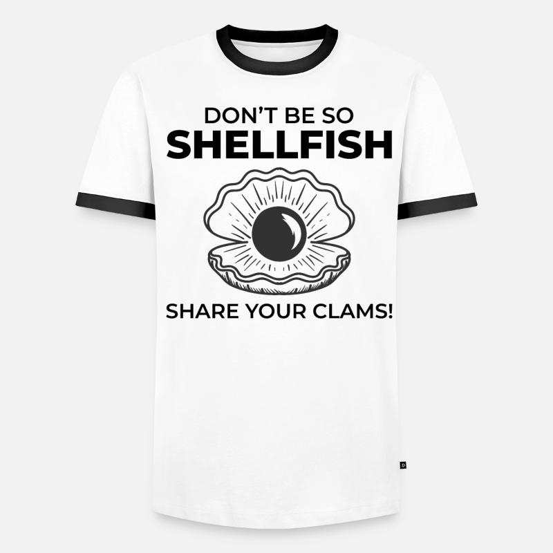 Clam Shell Seashells Collector Beachcomber Beach Men's Ringer Shirt