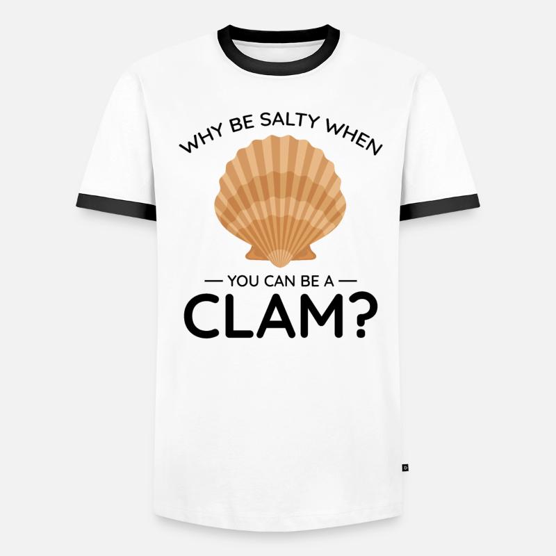 Clam Shell Seashells Collector Beachcomber Funny Men's Ringer Shirt
