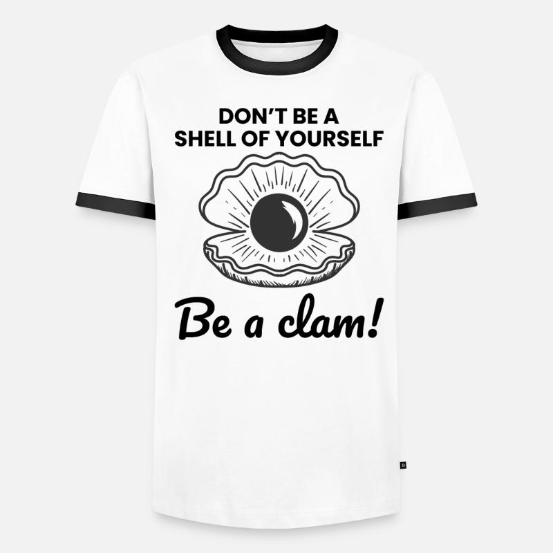 Clam Shell Seashells Collector Beachcomber Beach Men's Ringer Shirt