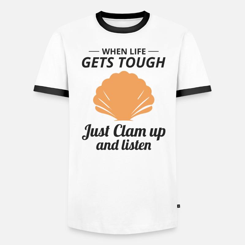 Clam Shell Seashells Collector Beachcomber Beach Men's Ringer Shirt