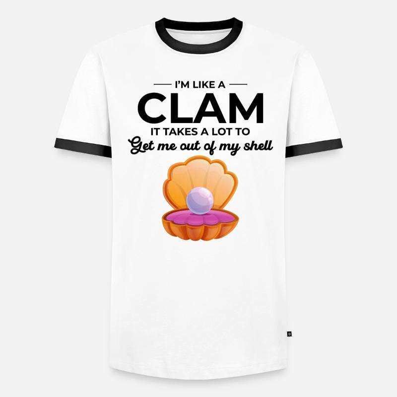 Clam Shell Seashells Collector Beachcomber Beach Men's Ringer Shirt