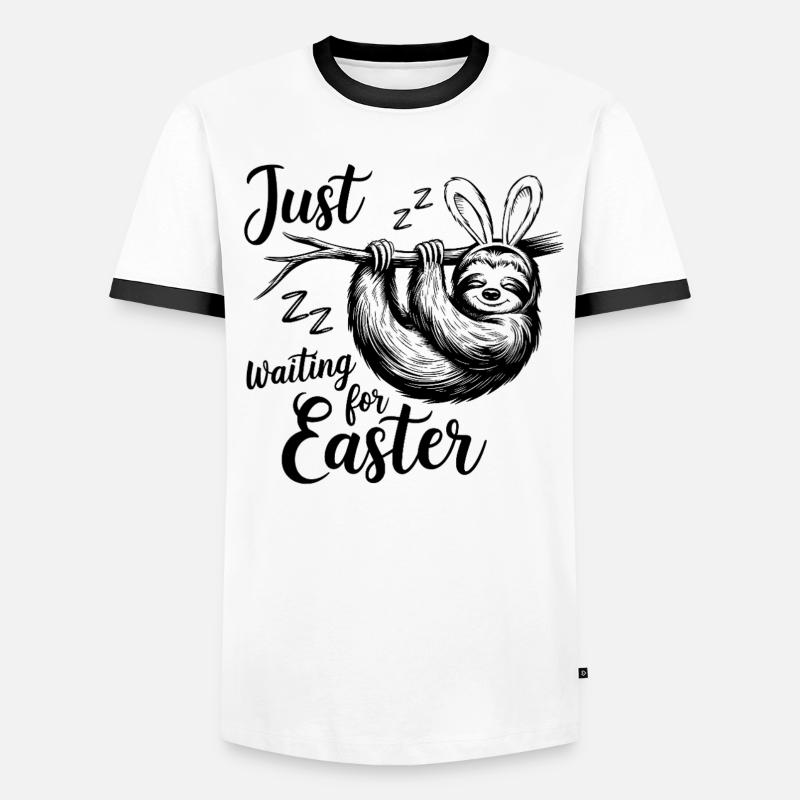 Just Waiting For Easter Männer Kontrast-T-Shirt