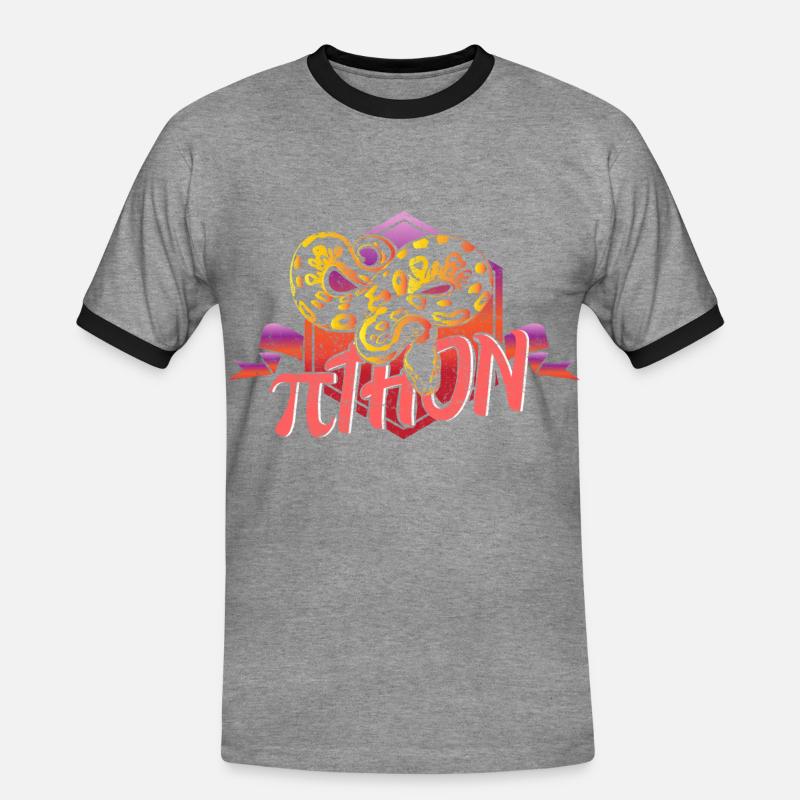 Pi Mathematics Python - Men's Ringer Shirt - heather grey/black