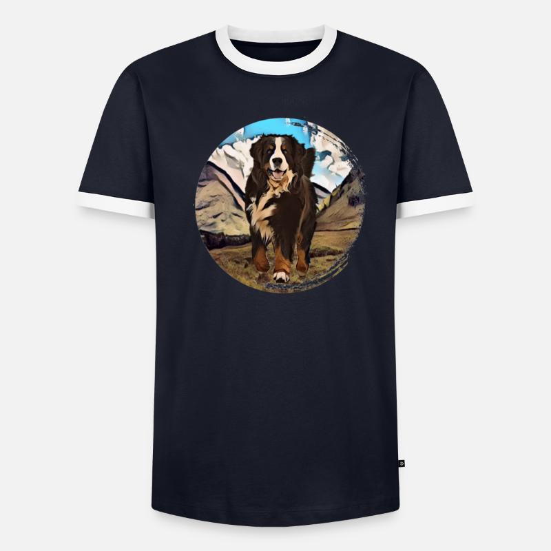 Berner Berghund - Männer Kontrast-T-Shirt - undefined