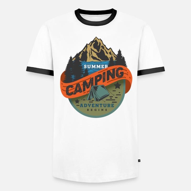 Sommer Camping Abenteuer beginnt Männer Kontrast-T-Shirt
